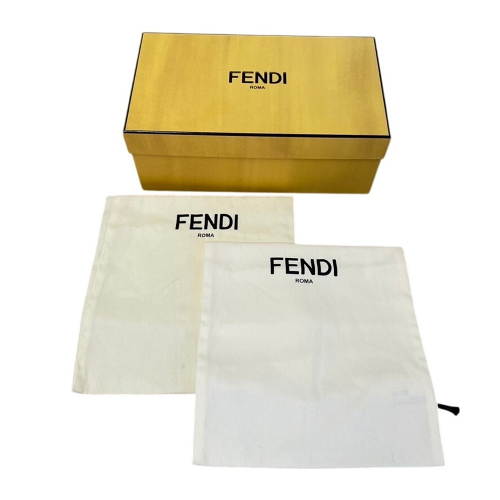 Fendi Shoe Box and Dust Bags Yellow Cream Roma Logo Storage 12x6.75x4.5
